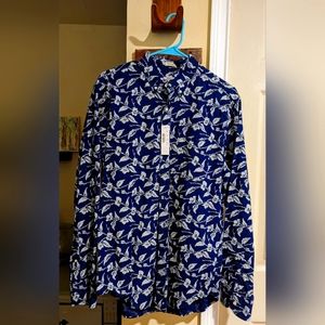 Long sleeve dress shirt, printed